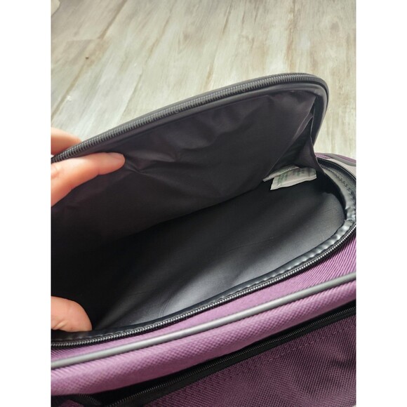 NWOT American Tourister Purple Gray Canvas Overnight Carry-on Bag 15x10x5" - Picture 7 of 10